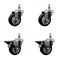 Service Caster 35 Inch Black Polyurethane 12 Inch Threaded Stem Caster Set 2 Brakes SCC SCC-TS20S3514-PPUB-BLK-121315-2PLB2 - alternate 1